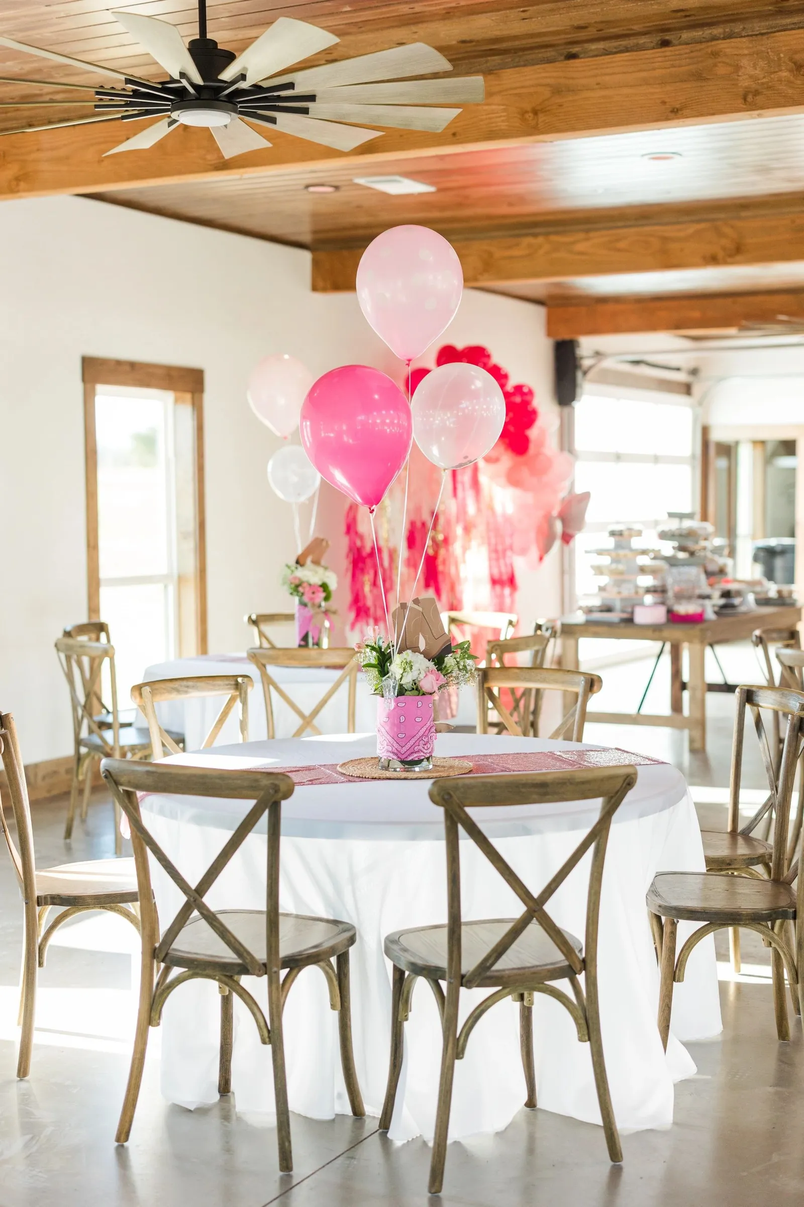 Quinceañera celebration in the barn reception hall at Primrose Hill near Dallas